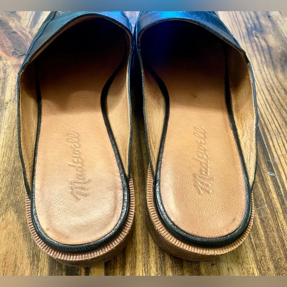 Madewell Womens The Frances Skimmer Mules Leather Black Retail $130 sz 7.5 - Picture 6 of 8